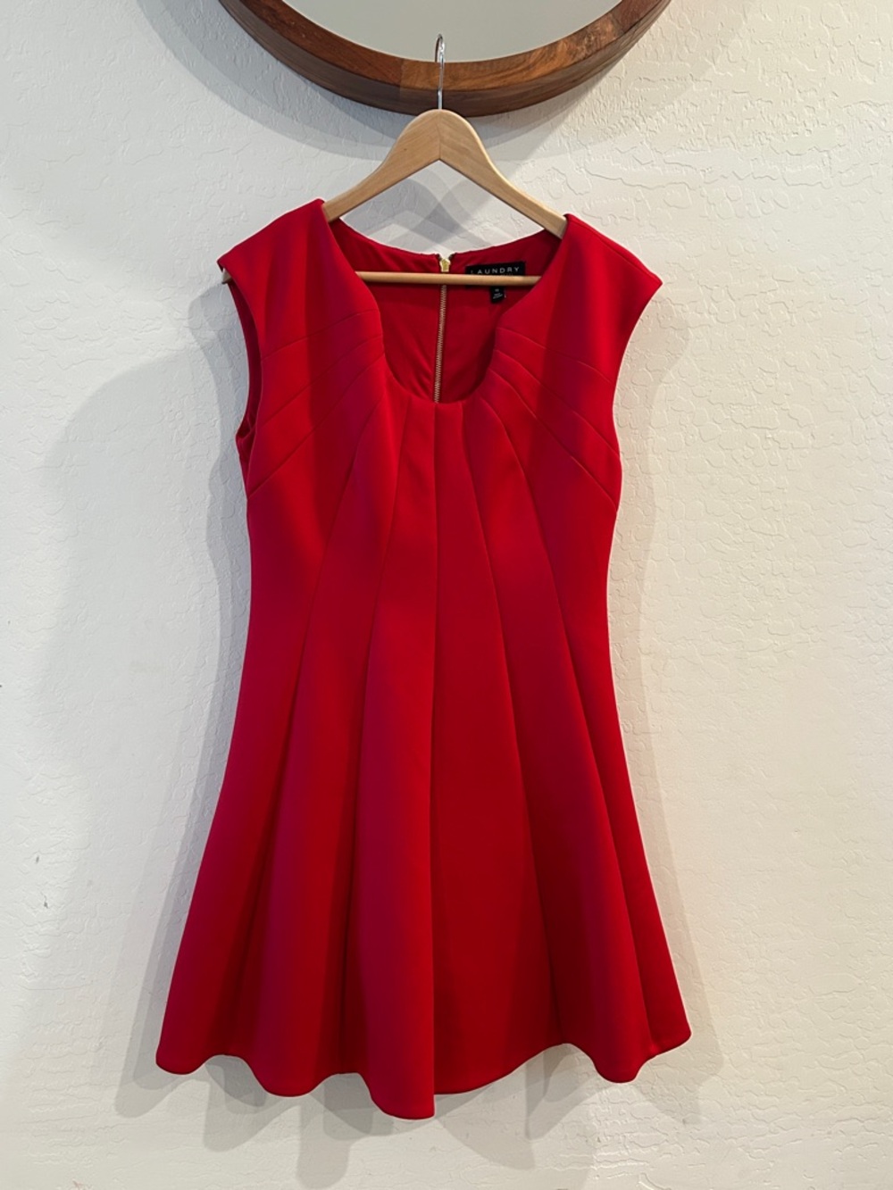 Laundry By Shelli Segal Red Pleated Fit-and-Flare Mini Dress